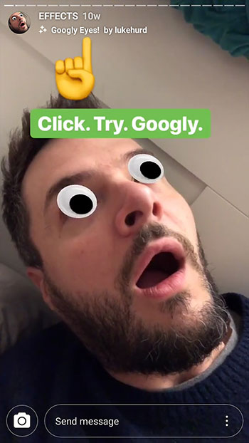 「Instagramに新しいマスクを追加する方法-丸い目」