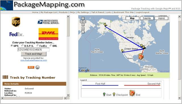 「packagemapping.comサービスを使用すると、地図上にパッケージの場所とパスを表示できます。」