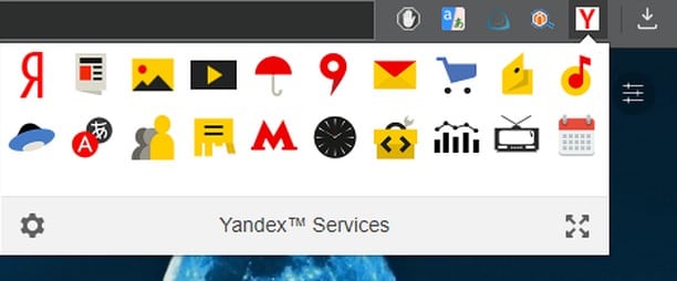 「Yandexサービス」