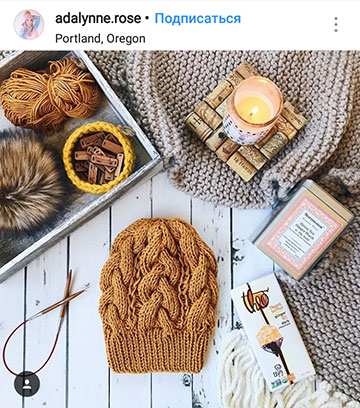 「Instagramの秋の写真のアイデア-レイアウトニット帽子」