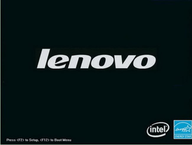 「Lenovoラップトップの起動画面」